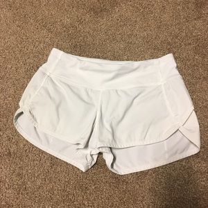 Lululemon White Speed Shorts